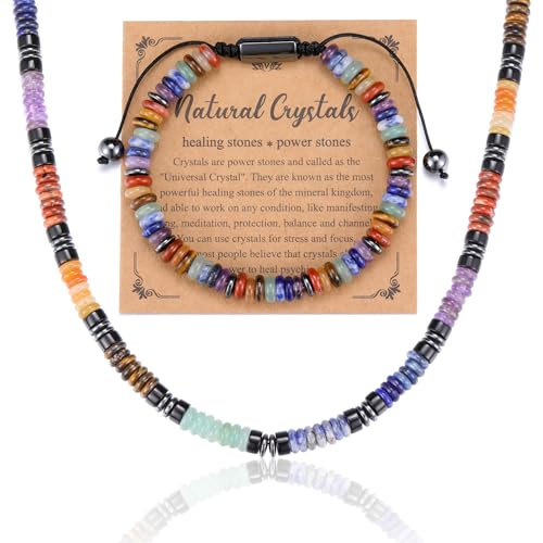 JSDDE 7 Chakra Perlenkette mit Chakra Armband Set KeHeilsteine Chakra Kette Natürliche Edelstein Armband Damen Männer Kette Amulett Spirituelle Geschenk JSDDE 7 Chakra Perlenkette mit Chakra Armband Set KeHeilsteine Chakra Kette Natürliche Edelstein Armband Damen Männer Kette Amulett Spirituelle Geschenk von JSDDE