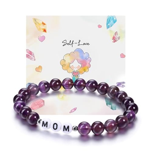 JSDDE Armband mit Buchstabe Perlenarmband mit Name Initiale A-Z Partnerarmband Freundschaftsarmband Geschenk für Freunde Freundin Frauen Männer (Weiß Buchstabe-Amethyst) von JSDDE