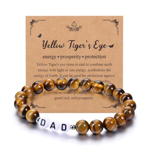 JSDDE Armband mit Buchstabe Perlenarmband mit Name Initiale A-Z Partnerarmband Freundschaftsarmband Geschenk für Freunde Freundin Frauen Männer (Weiß Buchstabe-Tigerauge) von JSDDE