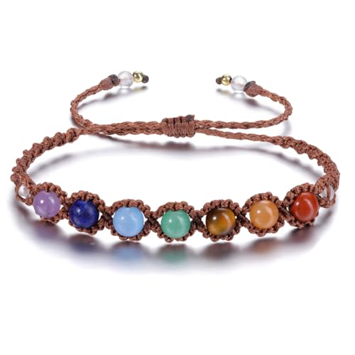 JSDDE 7 Chakra Heilsteine Armband - Natürliche Edelstein Energietherapie für Frauen, Glücksarmband Talisman Glückbringer Geschenk von JSDDE