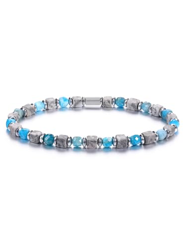 JSDDE Herren Perlenarmband Natürliche Edelstein Armband Stretcharmband Echte Naturstein Heilsteine Armband Männer Armband von JSDDE
