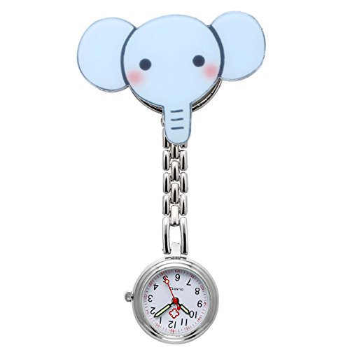 JSDDE Krankenschwesteruhr Cute Muster FOB Uhr Pflegeruhr Pulsuhr Ketteuhr Ansteckuhr Schwesternuhr mit Clip Analoge Quarzuhr Taschenuhr von JSDDE