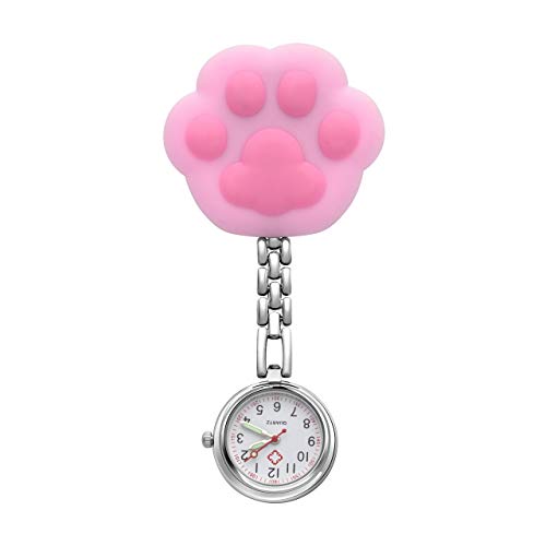 JSDDE Krankenschwesteruhr Cute Muster FOB Uhr Pflegeruhr Pulsuhr Ketteuhr Schwesternuhr mit Clip Analoge Quarzuhr Taschenuhr von JSDDE
