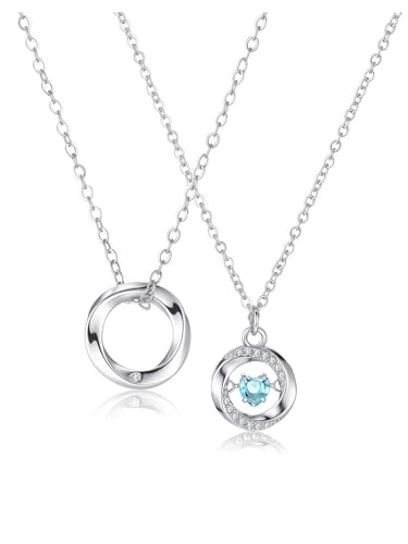 JSDDE Partnerketten für sie und ihn Möbius Infinity Anhänger Halskette Pärchen Kette Geschenk für Paar Partner Damen Herren von JSDDE