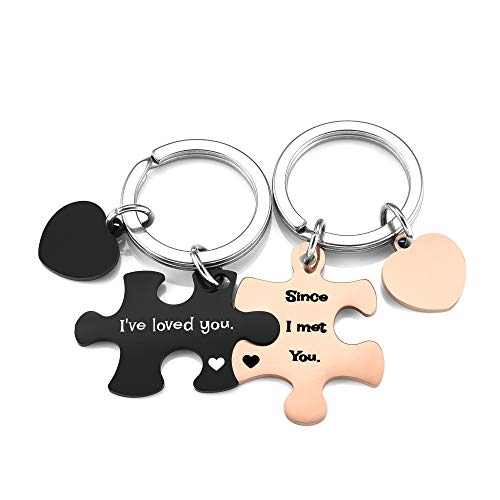 JSDDE Puzzle Pärchen Schlüsselanänger mit Gravur You are what I need in my life Kleiner Finger Versprechen Charm Keychain Freundschaft Schlüsselanänger Schlüsselbund (Stil 2) von JSDDE