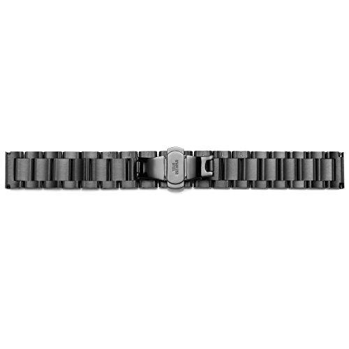 JSDDE Uhrenarmbänder Edelstahl Uhrenarmband mit Butterfly-Faltschließe Metall Uhr Armband Watch Band Strap Ersatzband Uhren Band Schwarz 20mm von JSDDE