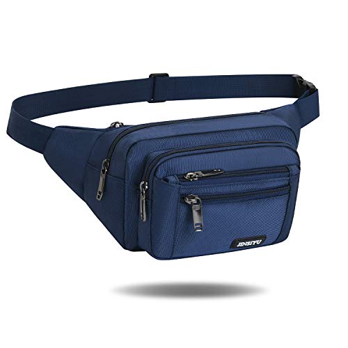 Gürteltasche für Herren und Damen | Wanderrucksäcke für Sport/Fahrrad | Stadt-Sicherheit für Reisen oder Outdoor Sport Waist Pack Fanny Pack für Alltag oder Wandern, blau, L von JSDing