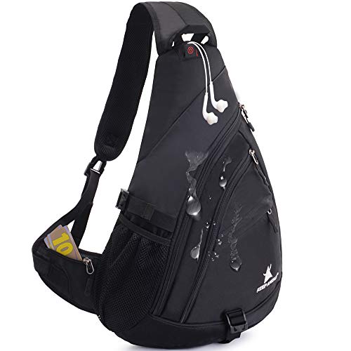 Sling Backpack Men Women | Sling Bag Waterproof Large Capacity 14" Laptop | Chest Bag Shoulder Crossbody Bag Triangle Backpack Outdoor Travelling Cycling Hiking Running Black von JSDing