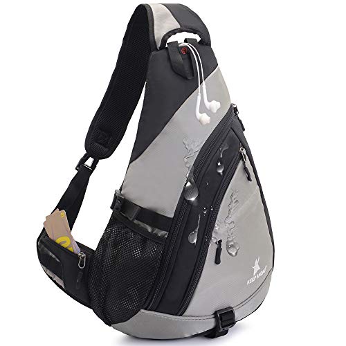 Sling Backpack Men Women | Sling Bag Waterproof Large Capacity 14" Laptop | Chest Bag Shoulder Crossbody Bag Triangle Backpack Outdoor Travelling Cycling Hiking Running Gray von JSDing