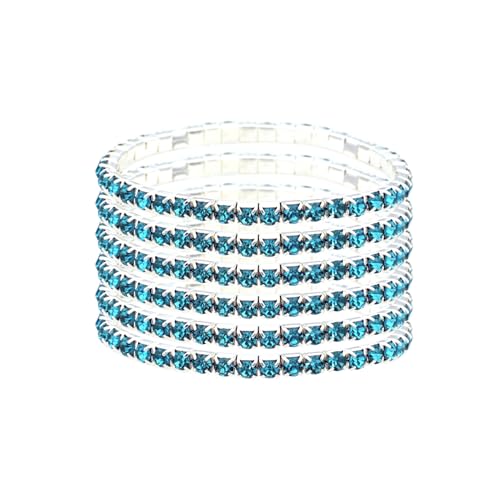 JSEA 6-teiliges Stretch-Armband-Set für Damen, bunte Strasssteine, Schmuck, Armbänder, mehrfarbiges Armband-Set, Small, Metall, Kein Edelstein JSEA 6-teiliges Stretch-Armband-Set für Damen, bunte Strasssteine, Schmuck, Armbänder, mehrfarbiges Armband-Set, Small, Metall, Kein Edelstein von JSEA