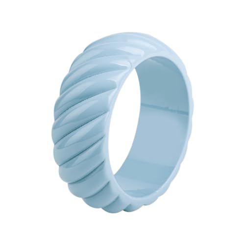 JSEA Großer Damen-Armreif, mehrfarbig, Kunstharz, Wellen, breit, Bonbonfarben, Large, Harz, Kein Edelstein von JSEA