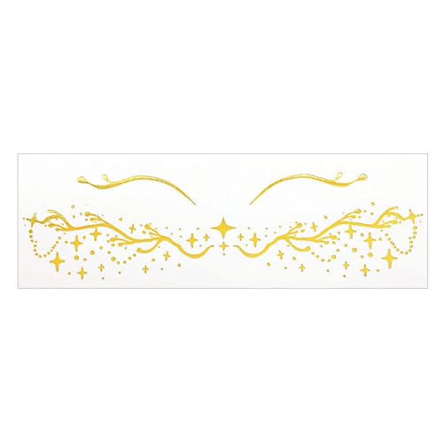 1 Blatt Metallic Face Tätowierung Mit Stars Sommersprossen Bowknot Schneeflocken Aufkleber Für Frauen Girls Festival Party Make Up von JSGHGDF
