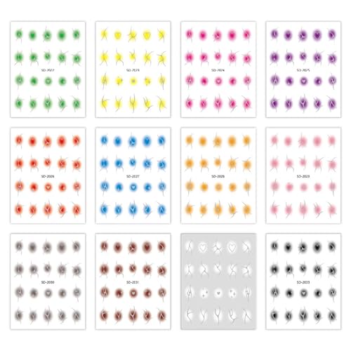 12 Blatt Farbverläufe Nagel Kunst Aufkleber Nagel Abziehbilder Maniküre Zubehör Selbstklebende Nagel Aufkleber Nagel Kunst Dekoration von JSGHGDF