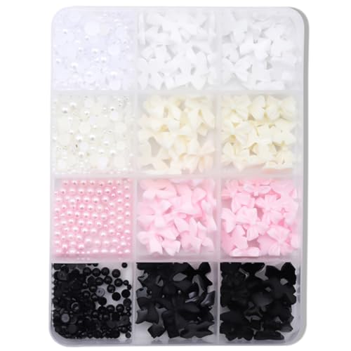 12 Gitter 3D-Schleifen gemischte Form Nägel Kunst Bowknot Nägel Kunst Nägel Kunst Dekorationen für Frauen Mädchen von JSGHGDF