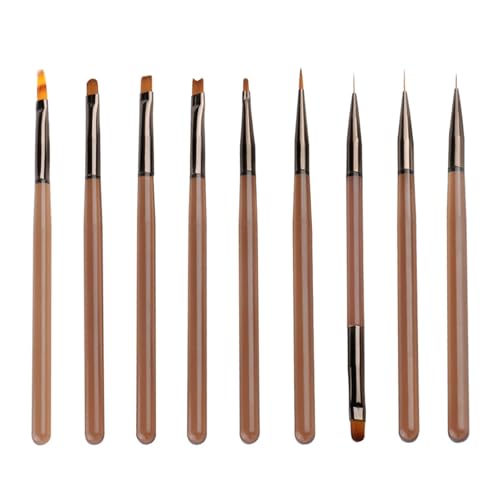9-teiliges Nagel Kunst Pinsel Set Nagelpinsel Nagelkunst Liner Pinsel Nägel Malpinsel Set Maniküre Zeichnungspinsel von JSGHGDF