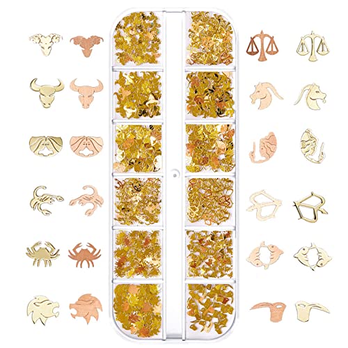 Art Charm 3D Legierung Sternbild Zeichen Nagelschmuck Press On Tips Art Dekorationen Für Damen Und Mädchen von JSGHGDF