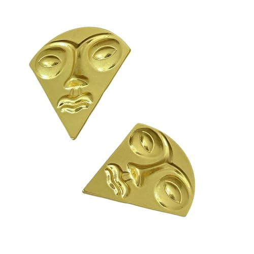 Artistics Robuste Ohrringe aus Legierung mit dreieckigen Gesichtern, Accessoire für Modebegeisterte und trendige Frauen, Metall von JSGHGDF
