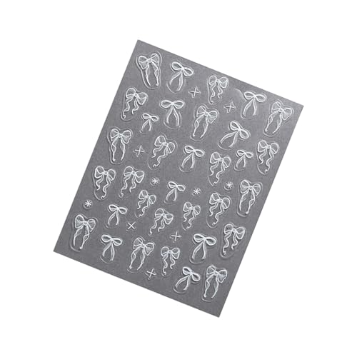 Bowknot Nails Decals Ribbon BOWS Kunstaufkleber Weiße Bögen Maniküre Aufkleber Kleber Aufkleber von JSGHGDF