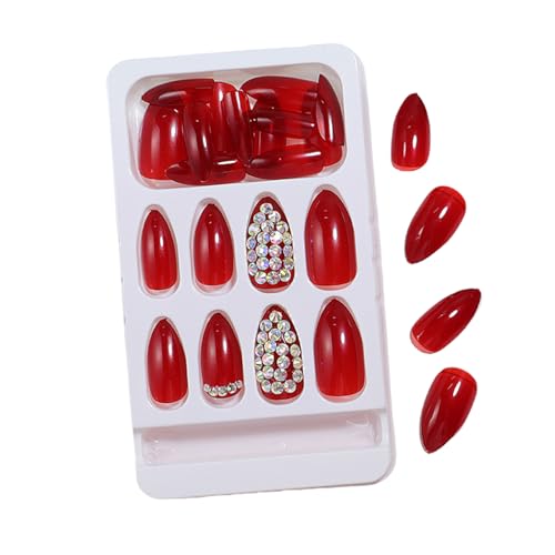 Elegante glitzernde Nägel zum Aufdrücken mit Strasssteinen, Dekoration, Acryl, künstliche Nägel, für einen stilvollen Look, Damen-Nagelkunst von JSGHGDF