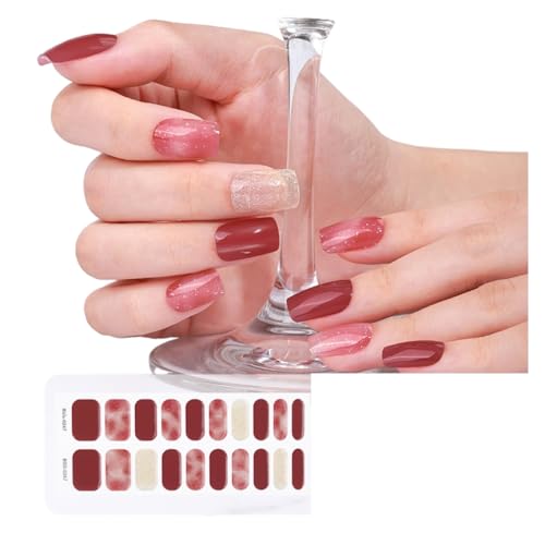 Gel-Nagellack-Aufkleber, volle Wraps für LED-Lampe, einfaches Anbringen und Entfernen, inklusive Feilenstift von JSGHGDF