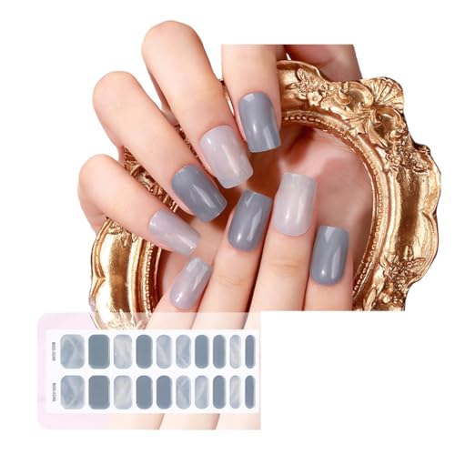 Gel-Nagellack-Aufkleber, volle Wraps für LED-Lampe, einfaches Anbringen und Entfernen, inklusive Feilenstift von JSGHGDF