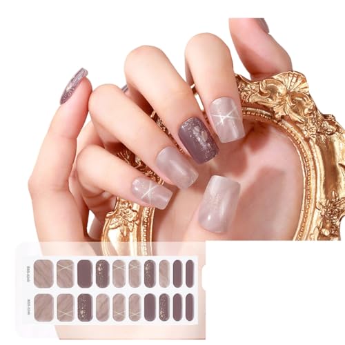 Gel-Nagellack-Aufkleber, volle Wraps für LED-Lampe, einfaches Anbringen und Entfernen, inklusive Feilenstift von JSGHGDF