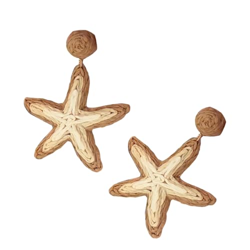 Große Seestern-Creolen-Ohrringe, Statement-Spikes, geometrisches Design für Mode-Enthusiasten, Freizeitkleidung, Bast von JSGHGDF