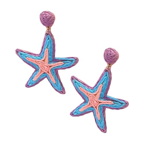 Große Seestern-Creolen-Ohrringe, Statement-Spikes, geometrisches Design für Mode-Enthusiasten, Freizeitkleidung, Bast von JSGHGDF