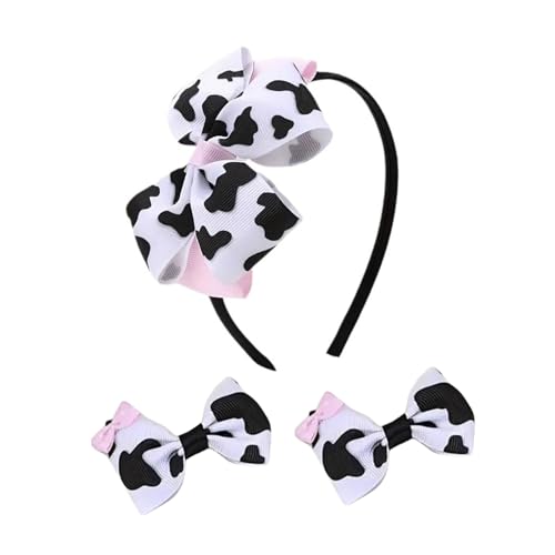 Haarreif, Haarspange, Schleifen, Kuhmuster, süße Schleifen, flache Clip, Stirnband, Haarnadel, Schleifen, elegante Haarspange für Bündel von JSGHGDF