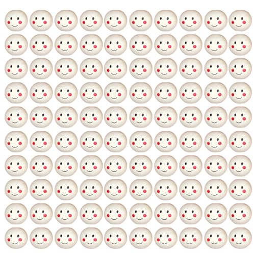JSGHGDF 100pcs Naturholzperlen Runder Abstandshalter Lächeln von JSGHGDF