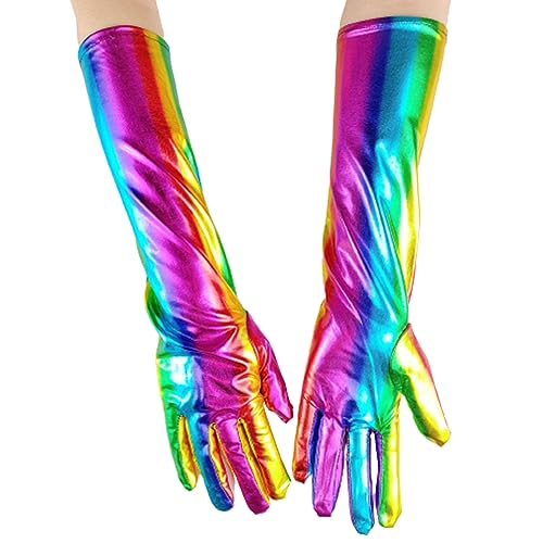 JSGHGDF 15 7" Flapper Abendopern Regenbogenhandschuhe Ellenbogenlänge 1920er Jahre Vollfinger Langhandschuhe von JSGHGDF