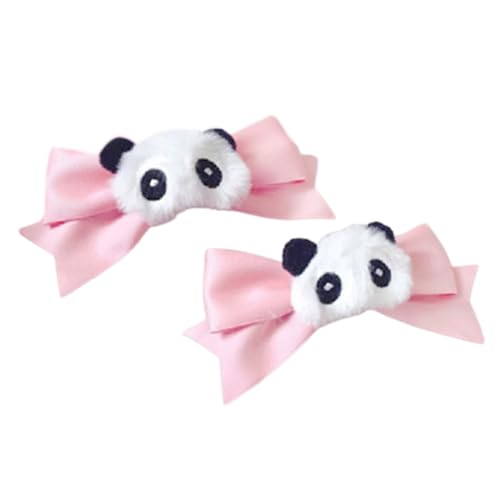JSGHGDF 2 Stück zarte Schleife kariert Y2K-Stil Seitenclip Schleife Haarspange süße Mädchen Schleife Stil Pelz Panda Balletcore von JSGHGDF