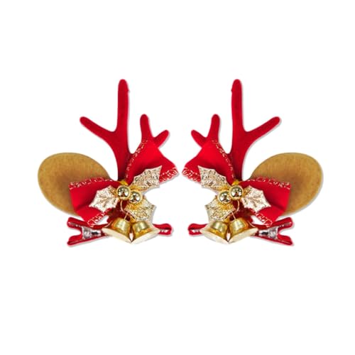 JSGHGDF 2 x Cartoon-Weihnachts-Haarspangen, Festival-Kopfbedeckung für Damen, Kinder, zum Fotografieren, Einkaufen, Reisen von JSGHGDF
