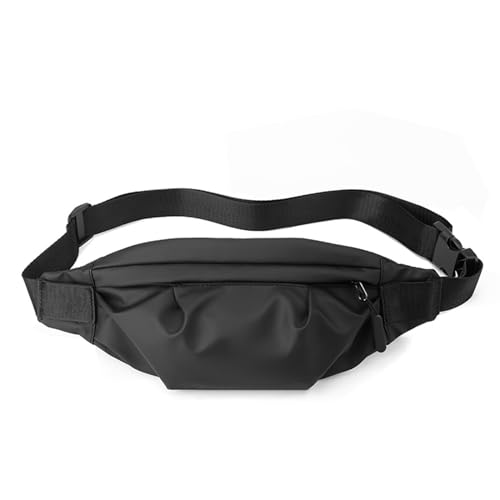 JSGHGDF 2023 Neue Hüfttasche Nylon Pack Große Kapazität Gürteltasche Brusttasche für Herren Vielseitig Spritzwassergeschützt Crossbody Taille, Schwarz , M, Fahrradrucksack von JSGHGDF