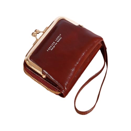 JSGHGDF 2023 Wristlet Wallet Multi-Slot PU Kreditkartenetui Frau Mädchen mit Handgelenkschlaufe Wechselgeldbörse, burgunderfarben von JSGHGDF