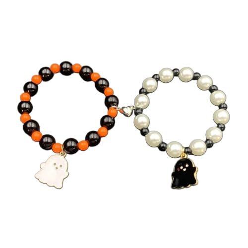 JSGHGDF 2pcs Magnetische Spinnen Armbänder Gegenseitige Attraktion Magnet Matching Armband Elastic Perlen Barm Armage Für Paare Frauen Männer von JSGHGDF