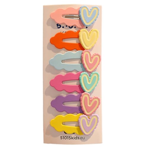 JSGHGDF 6 süße Haarspangen, Bonbonfarben, Haarspangen für Pferdeschwanz, Pony, Haarnadeln für Teenager, Kinder, zufällige Farbe von JSGHGDF
