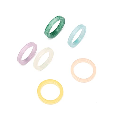 JSGHGDF 6pcs Set Korean Vintage Harzringe Geometrische Farbenfrohe Runde Ringe Für Frauen Mädchen Einfacher Schmuck Geschenk Frauen JSGHGDF 6pcs Set Korean Vintage Harzringe Geometrische Farbenfrohe Runde Ringe Für Frauen Mädchen Einfacher Schmuck Geschenk Frauen von JSGHGDF