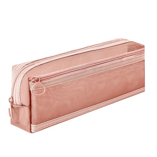 JSGHGDF Clear Pen Bag Ästhetic Case Doppelschichten Meshes Stifte Beutel Große Kapazität Schulbüro Liefert Klare Doppelschichten Mesh Organisatoren von JSGHGDF