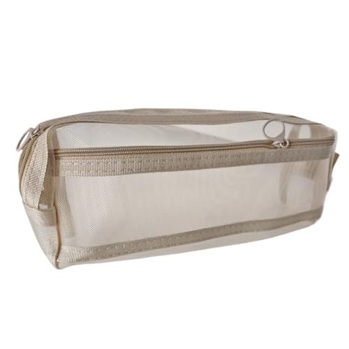 JSGHGDF Clear Pen Bag Ästhetic Case Doppelschichten Meshes Stifte Beutel Große Kapazität Schulbüro Liefert Klare Doppelschichten Mesh Organisatoren von JSGHGDF