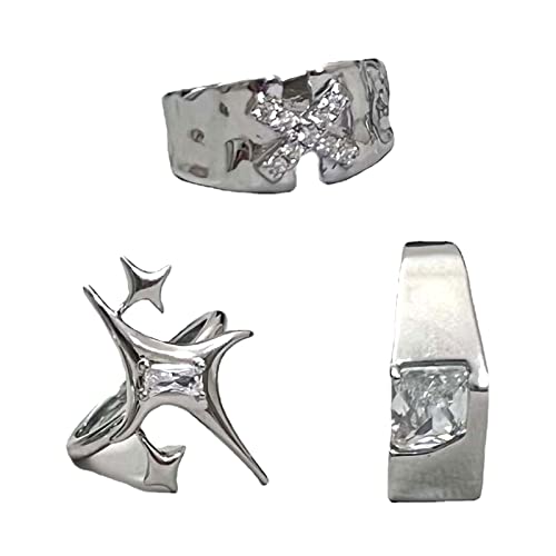 JSGHGDF Design Star Paar Ringe Koreanische Version Trend Design Briefe Eingelegtes Zirkon Texturringe Weibliche Moderinge JSGHGDF Design Star Paar Ringe Koreanische Version Trend Design Briefe Eingelegtes Zirkon Texturringe Weibliche Moderinge von JSGHGDF