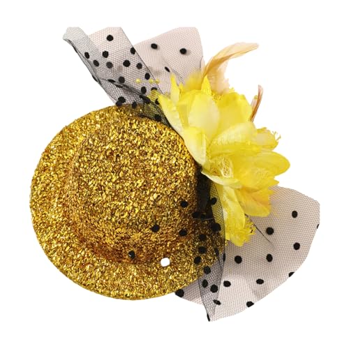 JSGHGDF Fascinator mit Federn, Netz-Pailletten, Hut-Clip für Mottoparty, Hut-Clip mit Blumenkostüm, Kopfbedeckung, Rollenspiel-Requisiten von JSGHGDF