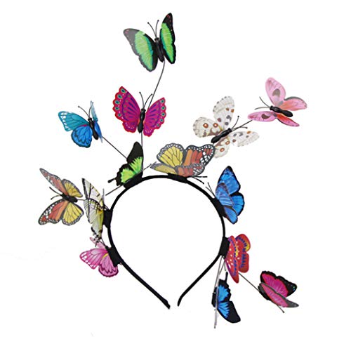 JSGHGDF Frauen Mädchen Fee Fascinator Stirnband Simulation Schmetterlinge Wild Haar Hoop Kopfschmuck JSGHGDF Frauen Mädchen Fee Fascinator Stirnband Simulation Schmetterlinge Wild Haar Hoop Kopfschmuck von JSGHGDF