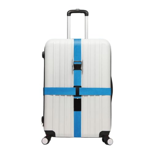 JSGHGDF Gepäckgurt, Verstellbarer Koffergürtel, Packgurt mit Schnellverschluss-Schnalle, Reisezubehör für Männer und Frauen, himmelblau, S von JSGHGDF