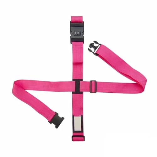 JSGHGDF Gepäckgurt für Männer und Frauen, verstellbarer Koffergürtel, Packgurt mit Schnellverschluss-Schnalle, Reisezubehör, hot pink, S von JSGHGDF