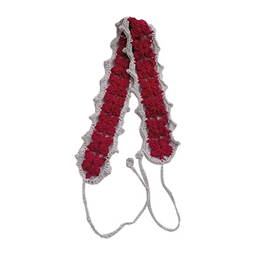 JSGHGDF Gestricktes Stirnband für Damen, Stretch-Turban, Blumenmuster, gehäkelte Blume, ethnische Krawatte, Haarband JSGHGDF Gestricktes Stirnband für Damen, Stretch-Turban, Blumenmuster, gehäkelte Blume, ethnische Krawatte, Haarband von JSGHGDF