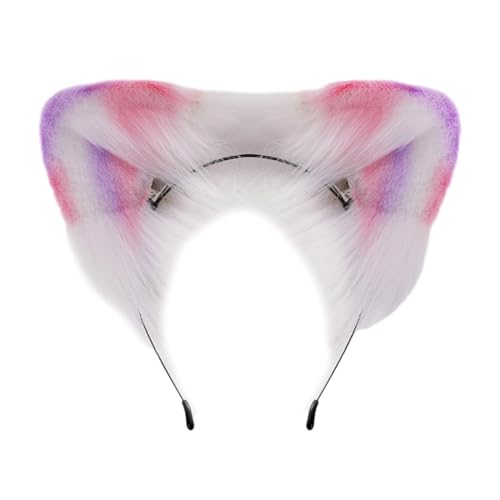 JSGHGDF Haarband in Katzenohrenform für Mädchen, Plüsch, Cosplay, Anime-Charakter, Halloween-Haarreif von JSGHGDF