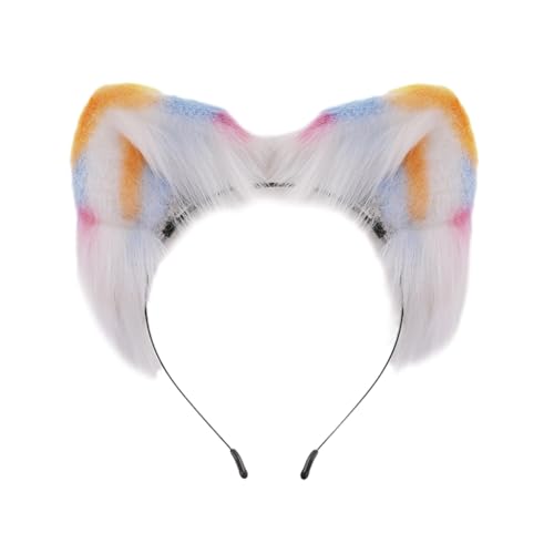 JSGHGDF Haarband in Katzenohrenform für Mädchen, Plüsch, Cosplay, Anime-Charakter, Halloween-Haarreif von JSGHGDF