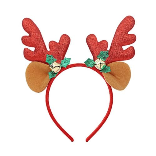JSGHGDF Haarreif mit Weihnachtsgeweih für Weihnachten, Kopfbedeckung, Kleid, Party von JSGHGDF