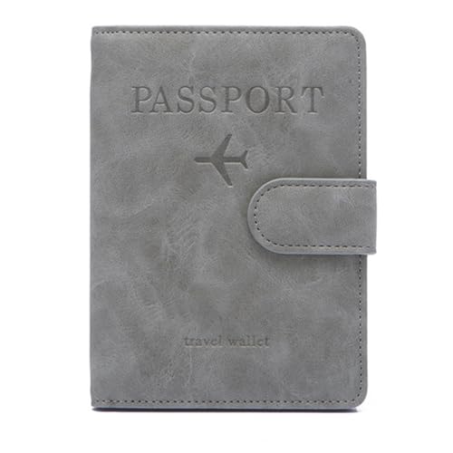 JSGHGDF Halter PU 1eather und Kartenhalter Halter Reise Wallet Case für Ticketkarte, grau von JSGHGDF